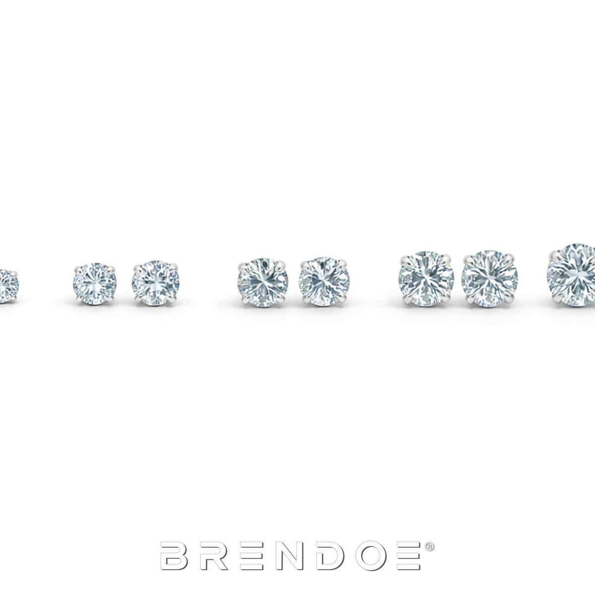 Brendoe Zilveren Zirkonia Oorstekers Set – 5 Paar