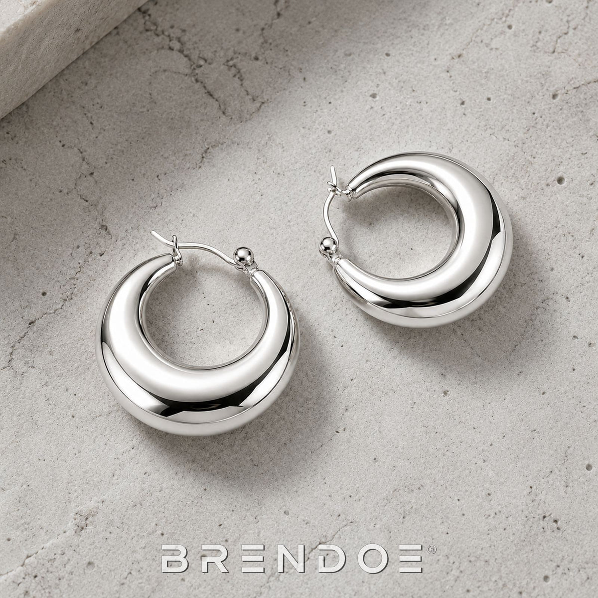 Brendoe Zilverkleurige Geometrische Oorringen