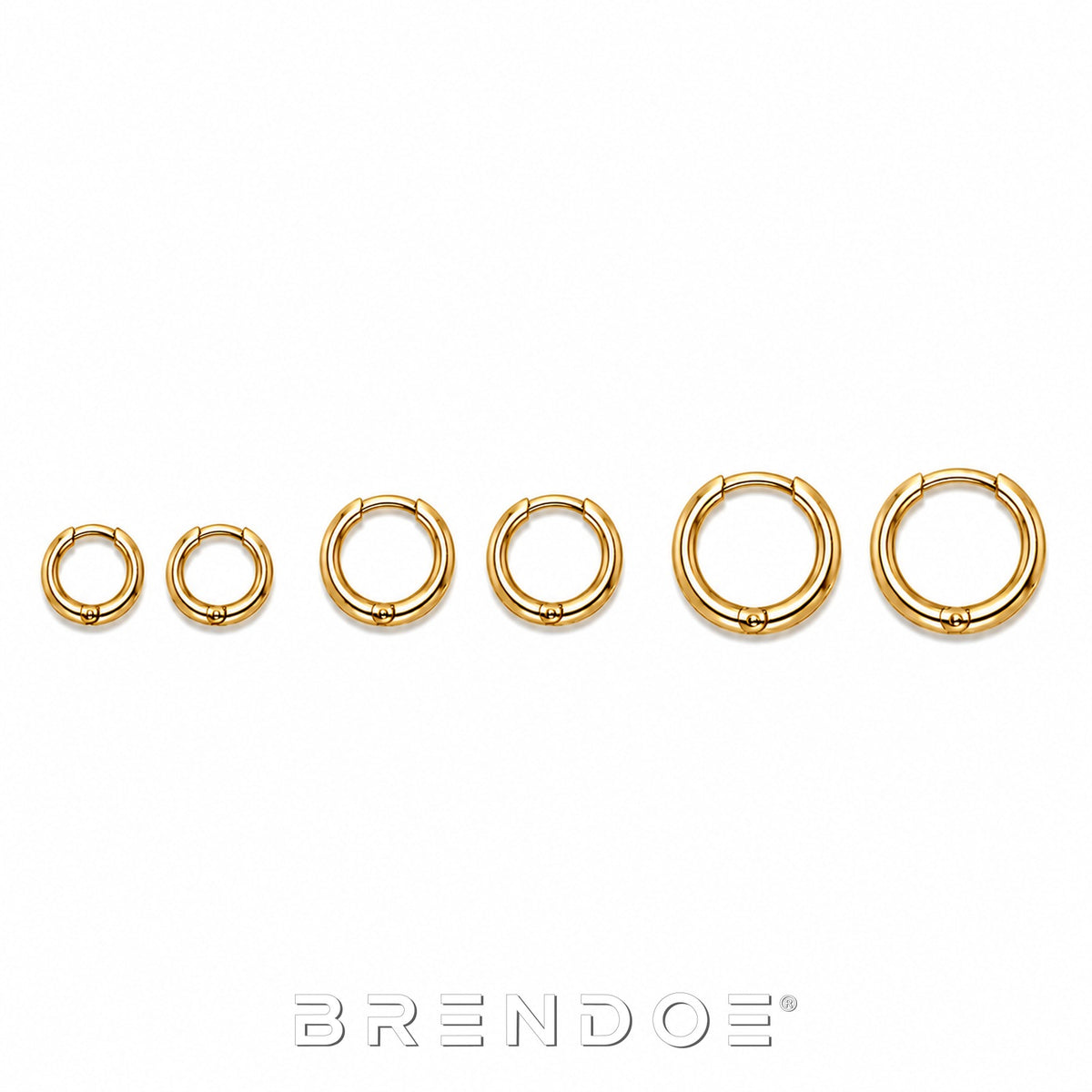 Brendoe Goudkleurige Oorringen Set – 3 Paar RVS