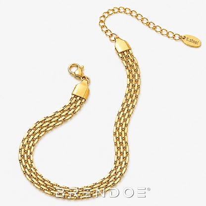 Brendoe Goudkleurige Schakelarmband Dames – 18K Verguld RVS, Verstelbaar