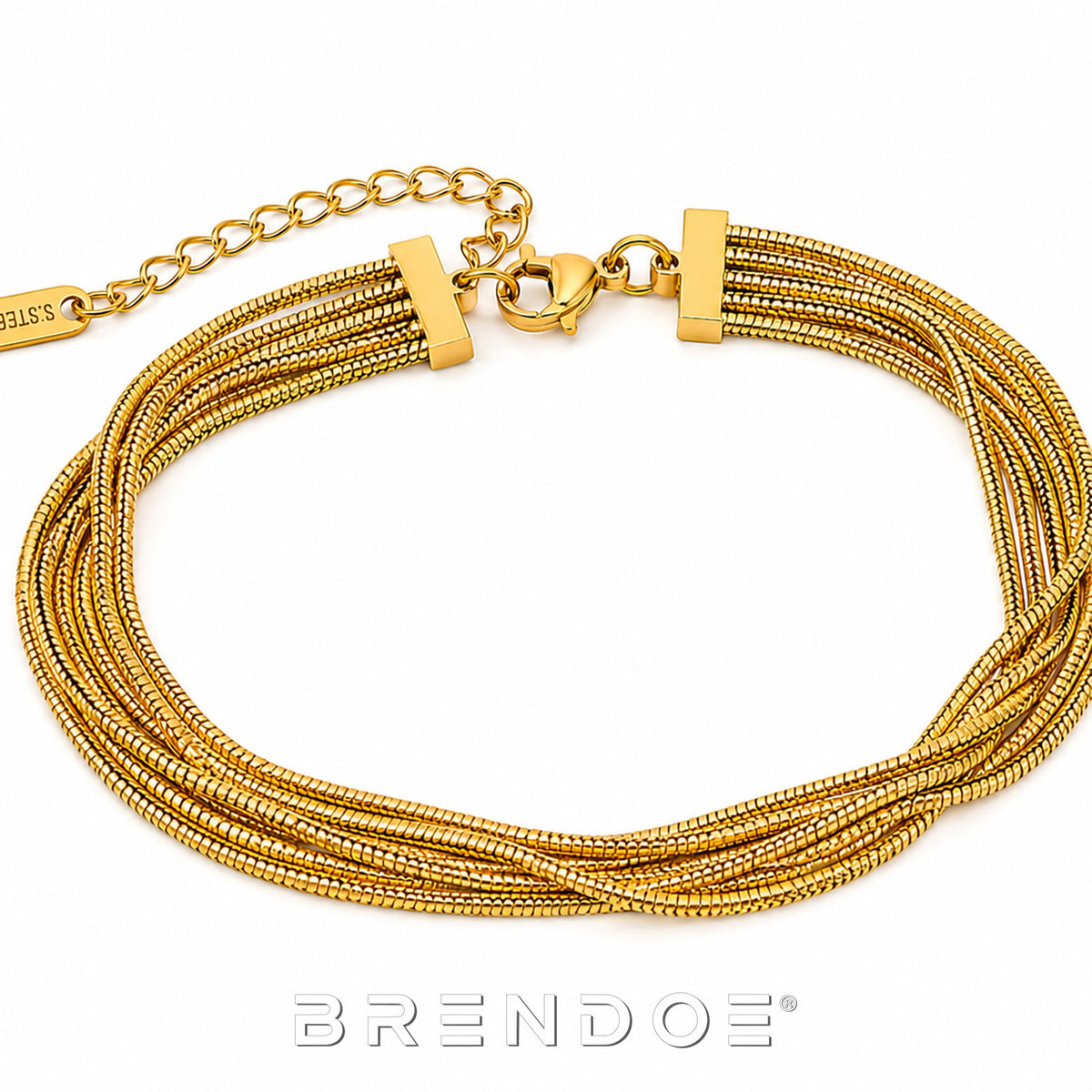 Brendoe Goudkleurige Multi Layer Armband Dames – 18K Verguld RVS