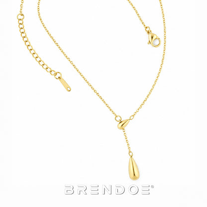 Brendoe Goudkleurige Dubbele Druppelketting Dames – 18K Verguld RVS