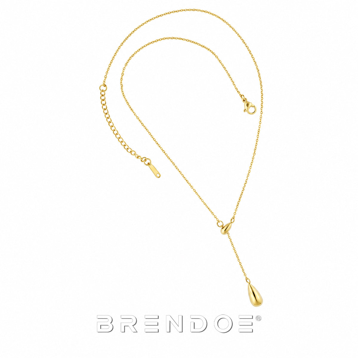 Brendoe Goudkleurige Dubbele Druppelketting Dames – 18K Verguld RVS