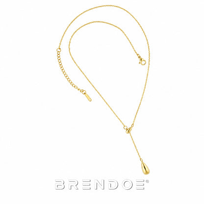 Brendoe Goudkleurige Dubbele Druppelketting Dames – 18K Verguld RVS