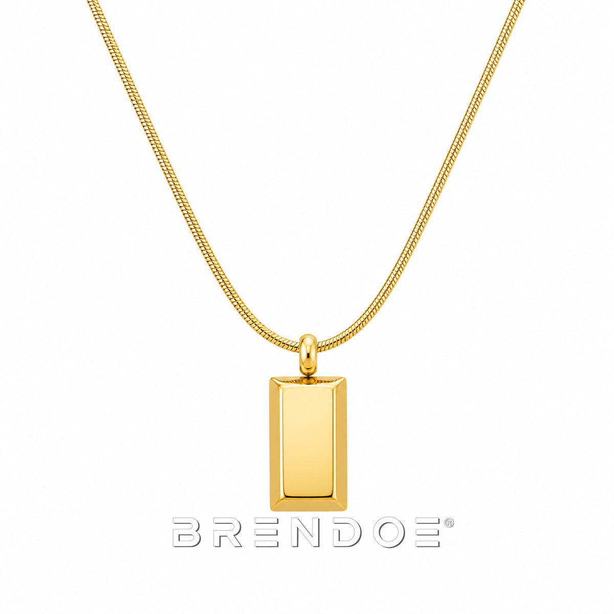 Goudkleurige Rechthoekige Ketting Dames – 304 RVS Minimalistische Necklace
