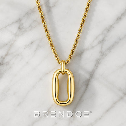 Brendoe Goudkleurige Twistketting met Ovale Hanger