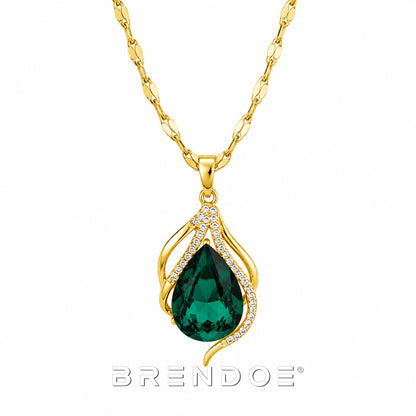 Brendoe Ketting met Afneembare Groene Druppelhanger