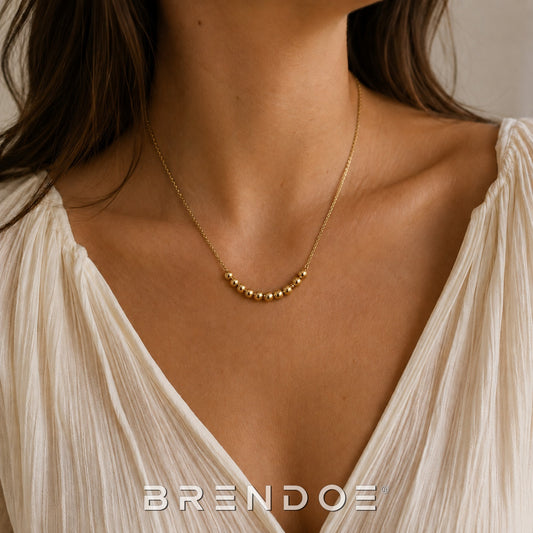 Brendoe Goudkleurige Bolletjes Ketting – RVS 304