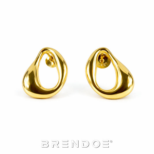 Brendoe Goudkleurige Bubble Oorstekers – 925 Zilver, 18K Verguld