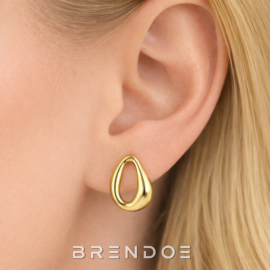 Brendoe Goudkleurige Bubble Oorstekers – 925 Zilver, 18K Verguld