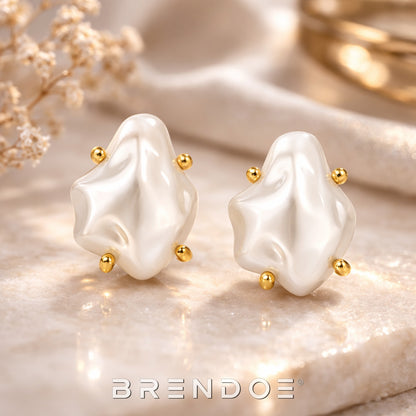 Brendoe Zoetwaterparel Oorstekers Dames – 18K Verguld Messing