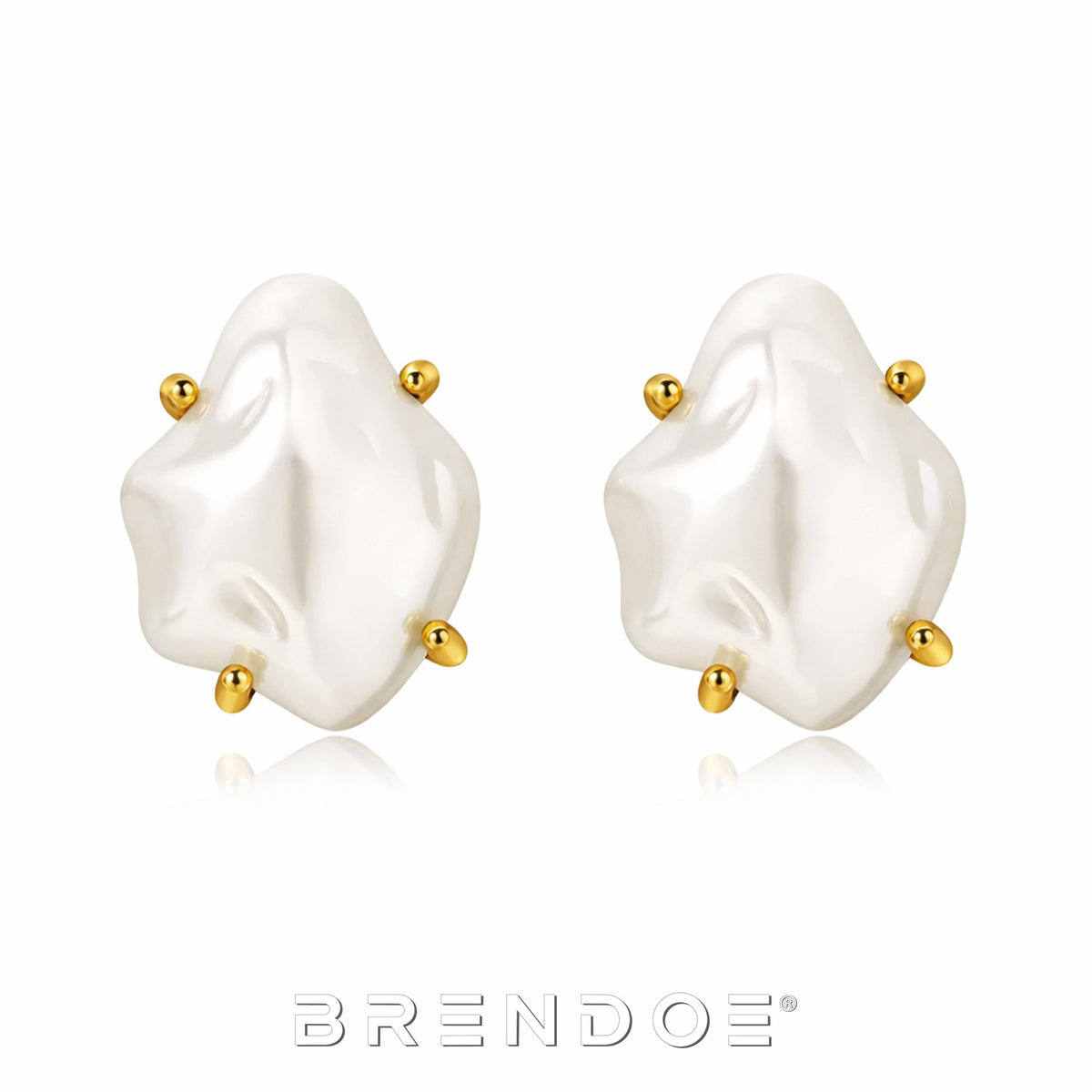 Brendoe Zoetwaterparel Oorstekers Dames – 18K Verguld Messing