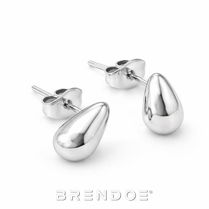 Brendoe Zilverkleurige Druppel Oorstekers – RVS
