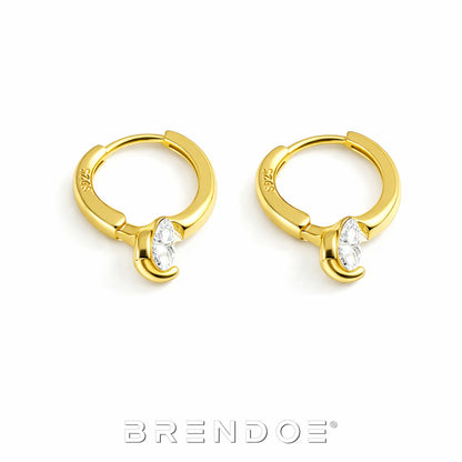 Brendoe Goudkleurige Zirkonia Oorringen – 925 Zilver