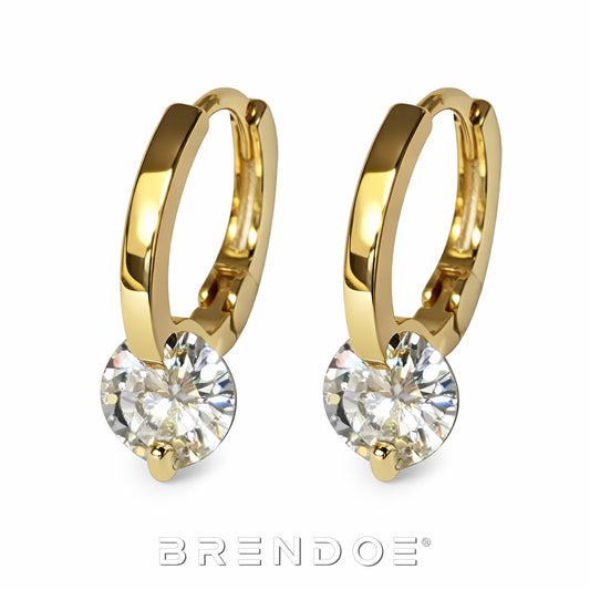 Brendoe Goudkleurige Zirkonia Oorringen – 925 Zilver