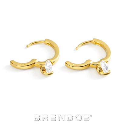 Brendoe Goudkleurige Zirkonia Oorringen – 925 Zilver