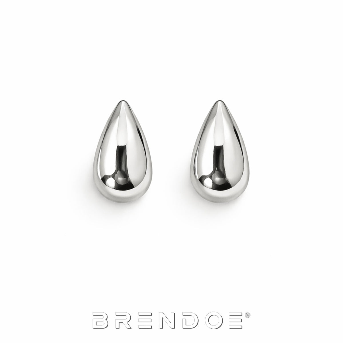 Brendoe Zilverkleurige Druppel Oorstekers – 925 Zilver