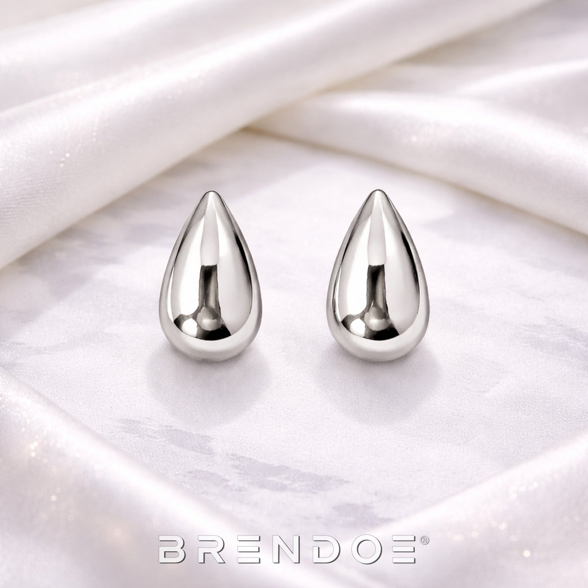 Brendoe Zilverkleurige Druppel Oorstekers – 925 Zilver