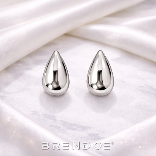 Brendoe Zilverkleurige Druppel Oorstekers – 925 Zilver