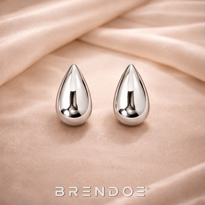 Brendoe Zilverkleurige Druppel Oorstekers – 925 Zilver