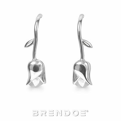 Brendoe Zilveren Tulp Oorstekers – 925 Zilver