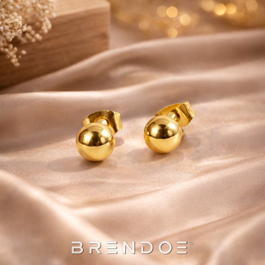 Brendoe Gouden Bol Oorstekers – RVS 304