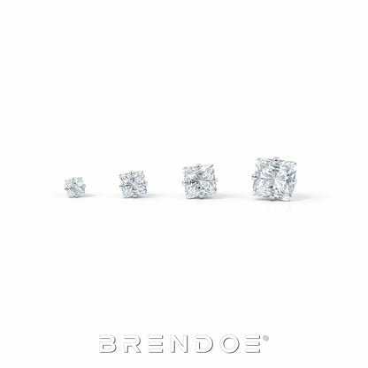 Brendoe Zilverkleurige Zirkonia Oorstekers Set – 4 Paar