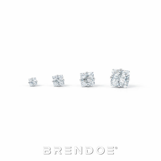 Brendoe Zilverkleurige Zirkonia Oorstekers Set – 4 Paar