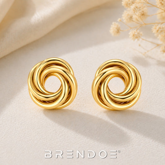 Brendoe Goudkleurige Spiraal Oorbellen – RVS 201