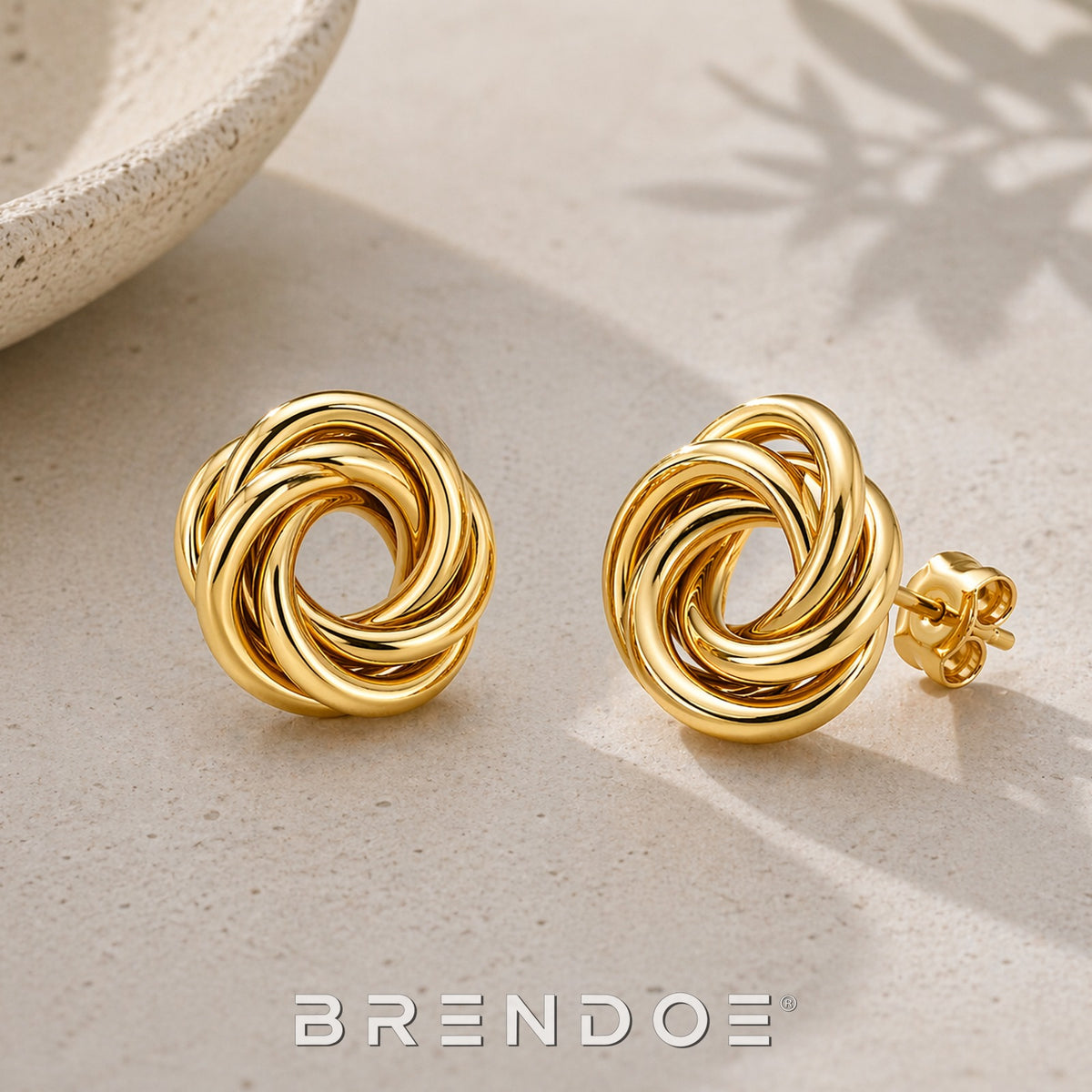 Brendoe Goudkleurige Spiraal Oorbellen – RVS 201