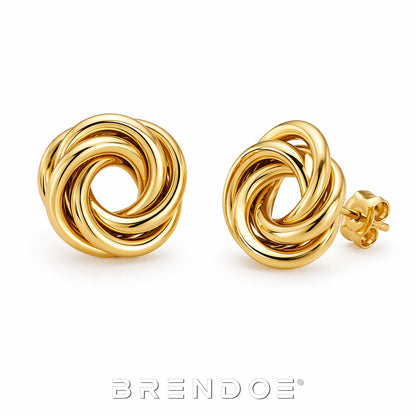 Brendoe Goudkleurige Spiraal Oorbellen – RVS 201