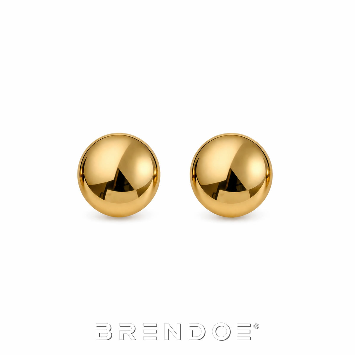 Brendoe Goudkleurige Halve Bol Oorstekers – 304 RVS Dames
