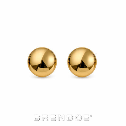 Brendoe Goudkleurige Halve Bol Oorstekers – 304 RVS Dames