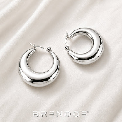 Brendoe Zilverkleurige Geometrische Oorringen