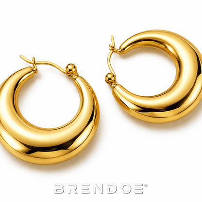 Brendoe Goudkleurige Geometrische Oorringen