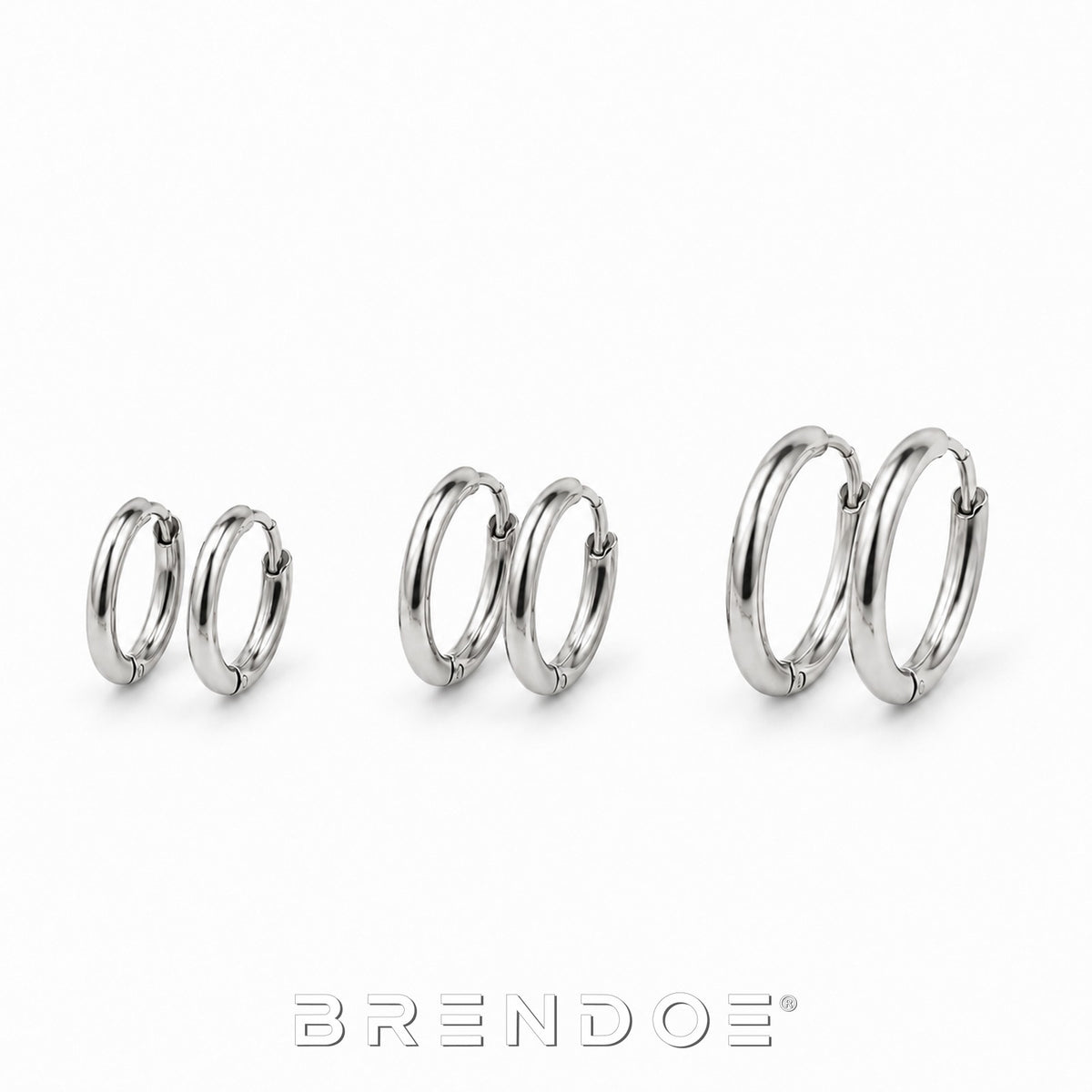Brendoe Zilverkleurige Oorringen Set – 3 Paar RVS