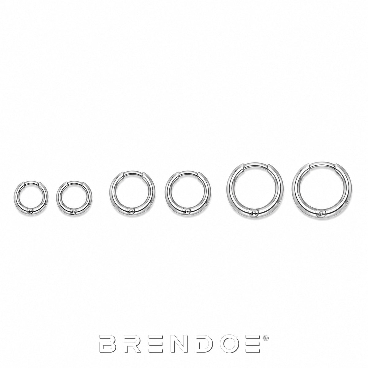 Brendoe Zilverkleurige Oorringen Set – 3 Paar RVS