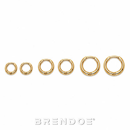 Brendoe Goudkleurige Oorringen Set – 3 Paar RVS