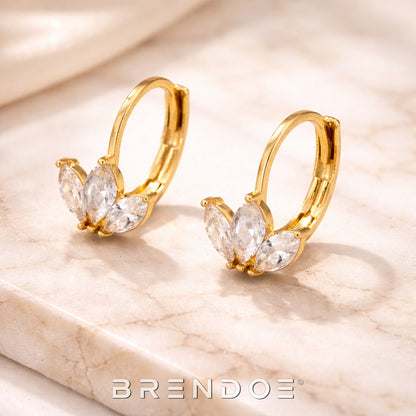 Brendoe Goudkleurige Lotus Oorringen met Zirkoon – Dames
